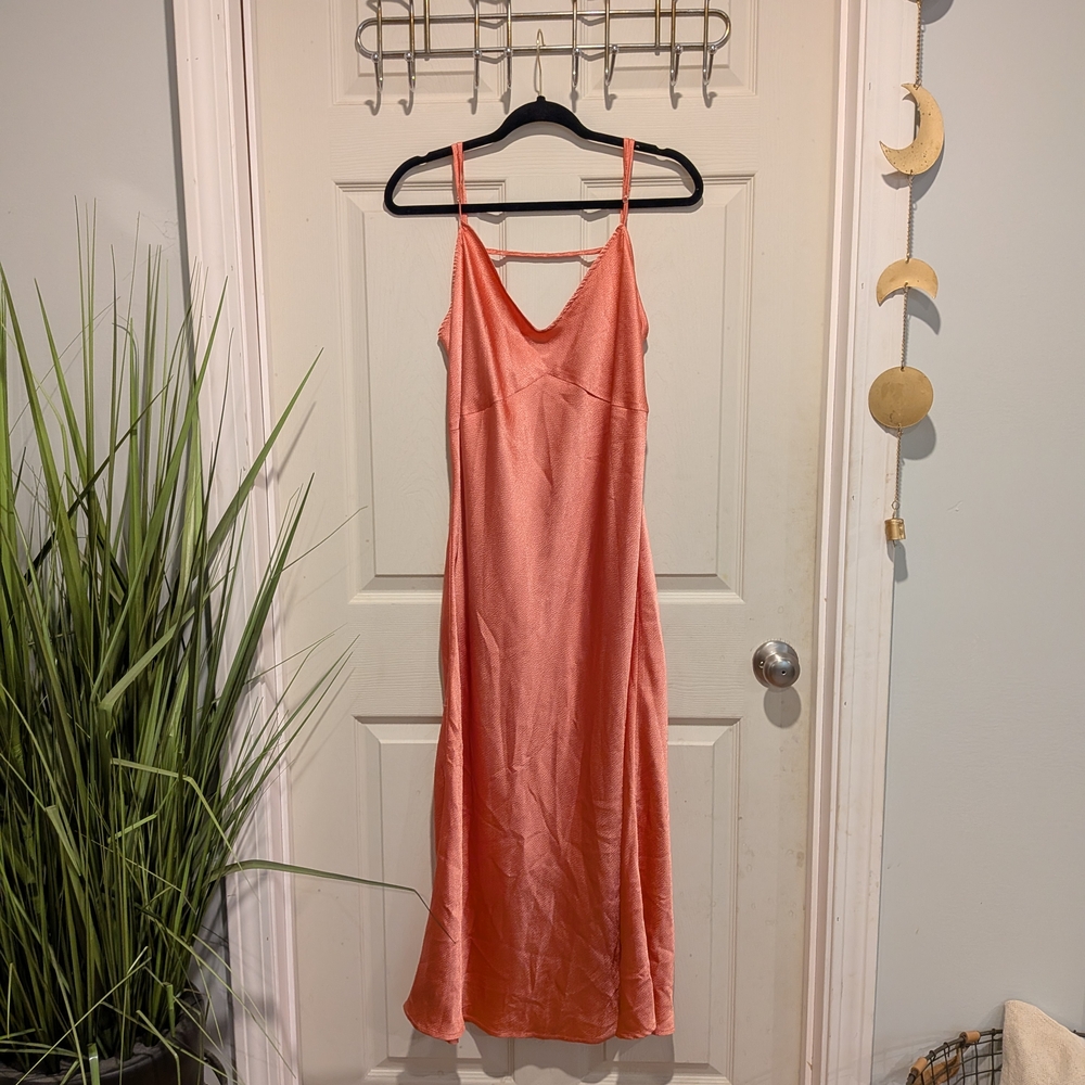 Coral Spaghetti Strap Dress